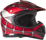 Red Web graphics Helmet, Gloves, Goggles & Youth Chest Protector