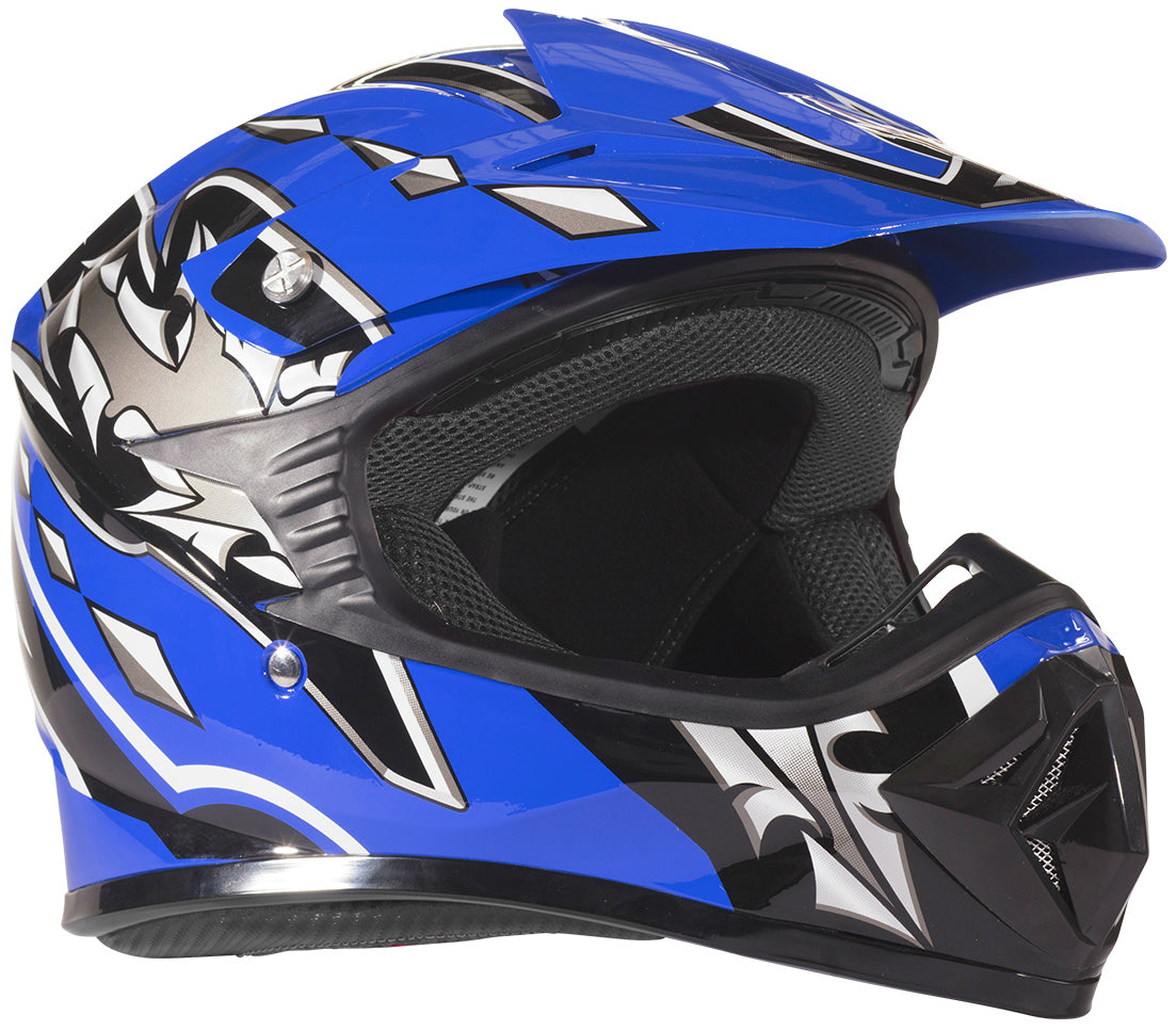 Blue Youth Kids Motocross ATV Dirt Bike Helmet Typhoon Helmets
