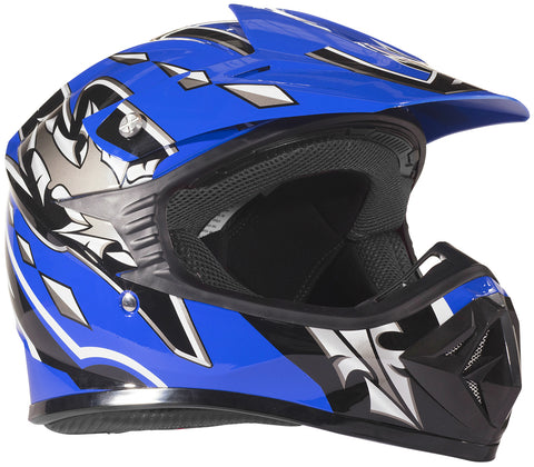 blue and black motorcycle helmet Youth Blue Off Road Helmet