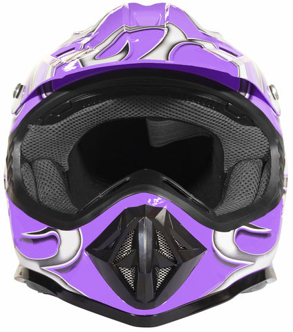 Purple Youth Kids Motocross ATV Dirt Bike Helmet – Typhoon Helmets