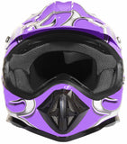 Purple Youth Combo - Purple Helmet Black Gloves and Goggles