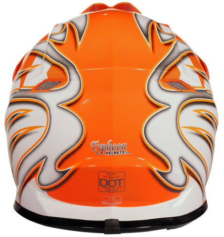 bike helmets big kids orange Orange Youth Kids Motocross ATV Dirt Bike Helmet – Typhoon Helmets