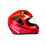 Adult Red Full Face Snowmobile Helmet With Double Pane Shield