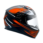 Adult Full Face Orange Snowmobile Helmet w/ Electric Heated Shield