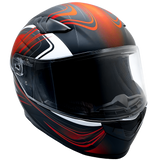 Adult Full Face Motorcycle Helmet w/Drop Down Sun Shield (Matte Orange, X Small) Size 21 - 21 1/2"