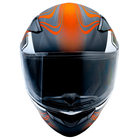 Orange Adult Full Face Helmet w/ Retractable Sun Visor Orange Adult Full Face Helmet w/ Retractable Sun Visor