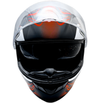 Adult Full Face Orange Snowmobile Helmet w/ Electric Heated Shield