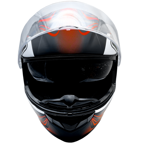 Orange Adult Full Face Helmet w/ Retractable Sun Visor Orange Adult Full Face Helmet w/ Retractable Sun Visor