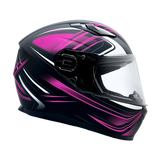 Adult Matte Pink Full Face Helmet w/ Retractable Sun Visor