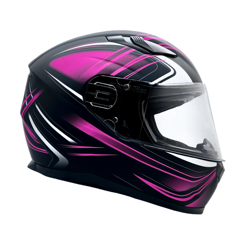 Adult Full Face Motorcycle Helmet w/Drop Down Sun Shield (Matte Pink, X Small) Size 21 - 21 1/2"