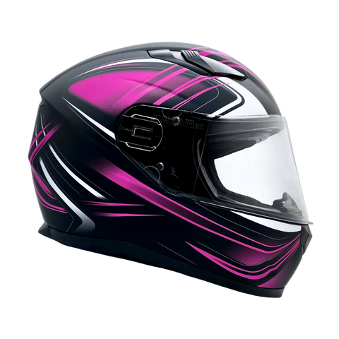 Typhoon Adult Full Face Motorcycle Helmet w/Drop Down Sun Shield (Matte Pink, X Small) Size 21 - 21 1/2"