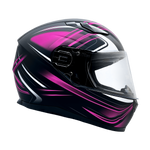 Adult Full Face Pink Snowmobile Helmet w/ Electric Heated Shield