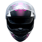 XS Adult Matte Pink Full Face Helmet w/ Retractable Sun Visor