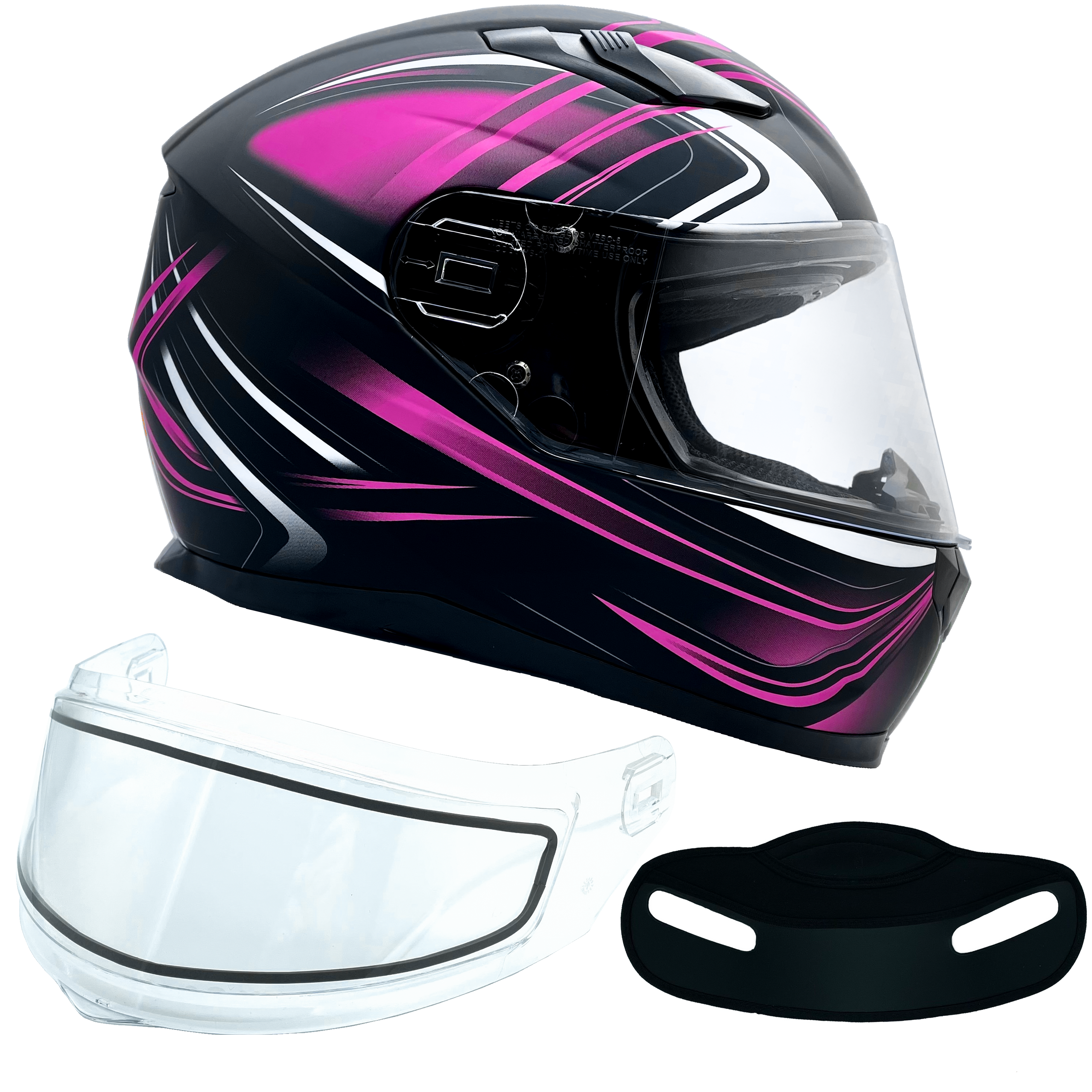 Pink Adult Snowmobile Helmet w/ Double Pane Shield | Typhoon Helmets