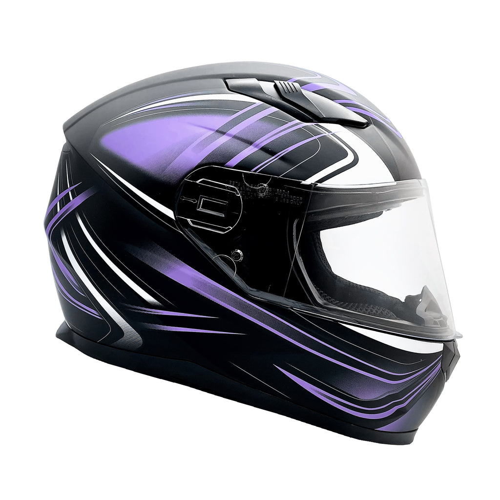 bike helmet with retractable visor ROCKBROS Lightweight Cycling Removable Goggles Sun Visor, Purple Matte / L same protection as classic helmet Purple Adult Full Face Helmet