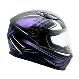 Adult Matte Purple Full Face Helmet w/ Retractable Sun Visor