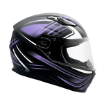 Adult Matte Purple Full Face Helmet w/ Retractable Sun Visor