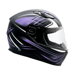 Typhoon Adult Full Face Motorcycle Helmet w/Drop Down Sun Shield (Matte Purple, X Small) Size 21 - 21 1/2"