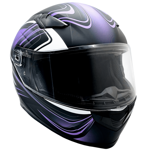 full face women's motorcycle helmet Purple Adult Full Face Helmet w/ Retractable Sun Visor