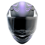 Adult Matte Purple Full Face Helmet w/ Retractable Sun Visor