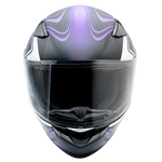 Adult Full Face Motorcycle Helmet w/Drop Down Sun Shield (Matte Purple, X Small) Size 21 - 21 1/2"