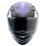Adult Full Face Motorcycle Helmet w/Drop Down Sun Shield (Matte Purple, X Small) Size 21 - 21 1/2"