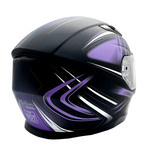 Adult Full Face Matte Purple Snowmobile Helmet w/ Electric Heated Shield