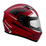 Adult Full Face 3x 4x Matte Red Snowmobile Helmet w/ Electric Heated Shield