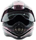Dual Sport Pink Snowmobile Helmet With Double Pane Shield XXL