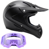Adult Helmet Matte Black with Purple Goggles