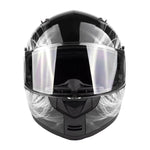 Black/White Adult Modular Flip up Snowmobile Helmet with dual lens anti fog shield and drop down sun-glass