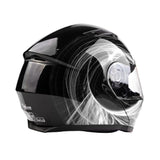 Black/White Adult Modular Flip up Snowmobile Helmet with dual lens anti fog shield and drop down sun-glass