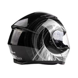 Black/White Dual Visor Adult Modular Flip up Snowmobile Helmet - TH158