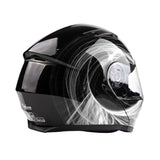 Black/White Adult Modular Flip up Snowmobile Helmet with dual lens Heated shield and drop down sun-glass