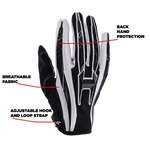 Adult Combo - Matte Black Goggles & Black-White Gloves