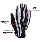 Adult Combo - Matte Black Goggles & Black-White Gloves