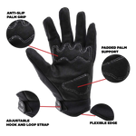 Black Youth Motocross Gloves