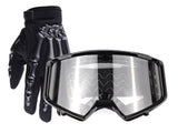Youth Set Motocross Black Gloves and Goggles