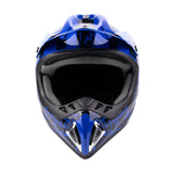Blue Snocross Snowmobile Helmet w/ Matte Black Goggles