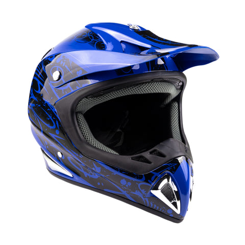 Adult Off Road Helmet Goggle Set Blue Adult Off Road Helmet Goggle Set Blue