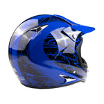 Adult Motocross Blue Splatter Helmet