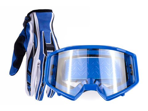 Adult Goggles & Gloves Combo Blue