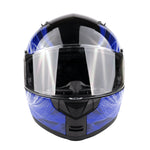 Modular Dual Visor Adult Snowmobile Helmet w/ Electric Heated Shield - Blue