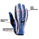 Adult Blue Helmet Combo w/ Blue Gloves and Goggles