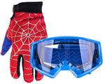 Youth Motocross Web Gloves and Blue Goggles
