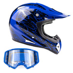 Adult Off Road Helmet Goggle Set Blue