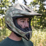 Adult Helmet Camo with Matte Orange Goggles