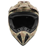Camo Snocross Snowmobile Helmet w/ Matte Black Goggles