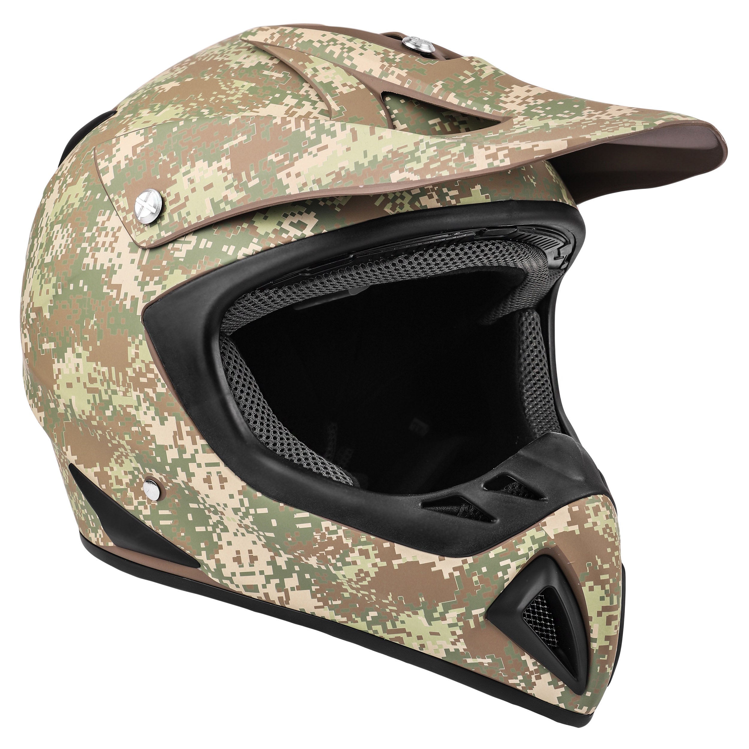 camo motorcycle helmets bright Adult Helmet Camo with Matte Orange Goggles