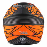 Motorcycle Combo - Youth Full Face Matte Orange Helmet And Gloves